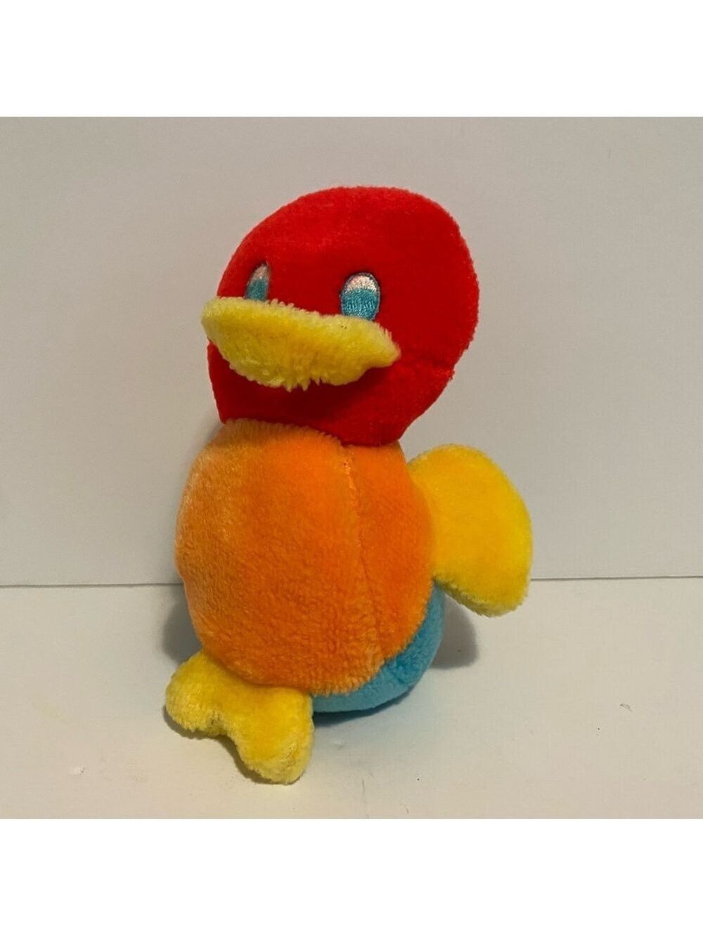 Gund Duck Plush Vintage 1982 Bird Red Blue  Yellow 6" Rattle Stuffed Animal